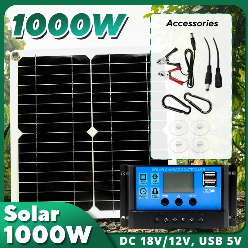 1000Wソーラーパネルキット、12Vソーラーセル10A‑1 - Solar Emergency Charger のレビューと価格